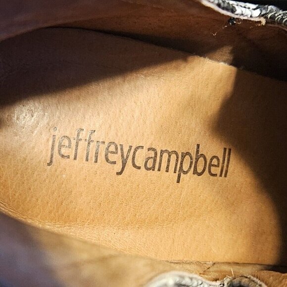 Jeffrey Campbel Cromwell White Snake Print Ankle Boots 6 1/2 - Picture 7 of 8